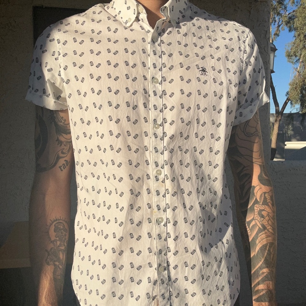 Milk carton white buttonup